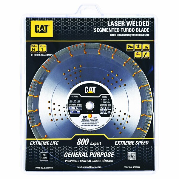 Caterpillar 800 Expert Segmented Laser Welded Hard Material Diamond Blade 18-In 450mm DA34010U